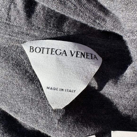 Bottega Veneta Cashmere Blend Balaclava Hoodie Sweater Jumper Wool Grey Sz Small - Picture 15 of 16